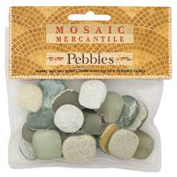 Mosaic Mercantile Glass Pebble Tiles - Army, 4 oz, front of packaging