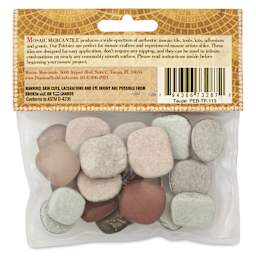 Mosaic Mercantile Glass Pebble Tiles - Taupe, 4 oz, back of packaging