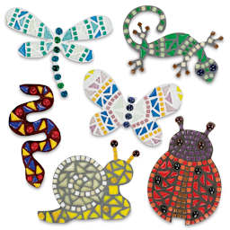 Diamond Tech Garden Buddies - 6 mosaic decorated critters shown
