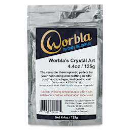 Worbla Crystal Art Moldable Plastic Pellets - Front of package showing label
