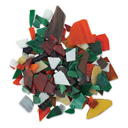 Milestone Mosaic Stained Glass Pieces - Loose mound of Earth Tone Mix