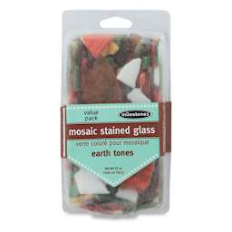 Milestone Mosaic Stained Glass Pieces - Front of package of Earth Tone Mix