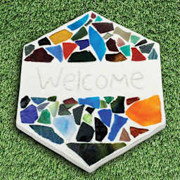 Diamond Tech Stepping Stone Mold - Sample Artwork, Hexagon