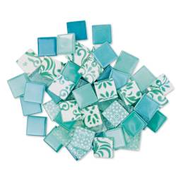 Mosaic Mercantile Patchwork Tiles - Light Blue/Teal, 6 oz
