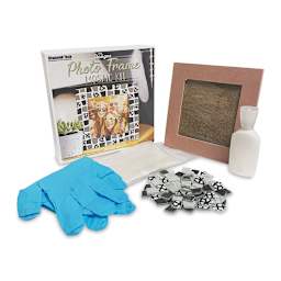 DIY Designs Photo Frame Mosaic Kit - Black/White, 6" x 6", Kit Contents