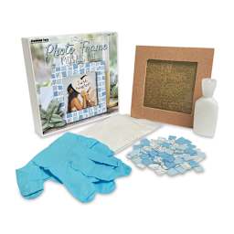 DIY Designs Photo Frame Mosaic Kit - Blue, 6" x 6", Kit Contents
