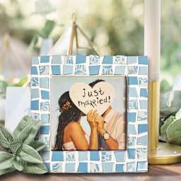 DIY Designs Photo Frame Mosaic Kit - Blue, 6" x 6", Sample Artwork