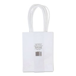 American Crafts Fancy That Kraft Bags - White, Mini, Package of 5, 5"H x 3-7/8"W x 2"D (Back of packaging)
