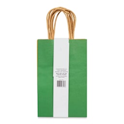 American Crafts Fancy That Kraft Bags - Brights, Small, Package of 6, 8-1/4"H x 5-1/4"W x 3-1/4"D (Back of packaging)