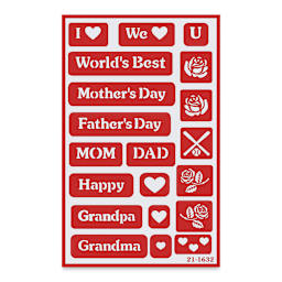 Armour Over ‘N’ Over Glass Etching Stencil - Mother Father