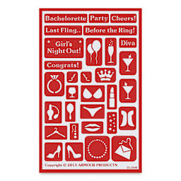 Armour Over ‘N’ Over Glass Etching Stencil - Bachelorette Party