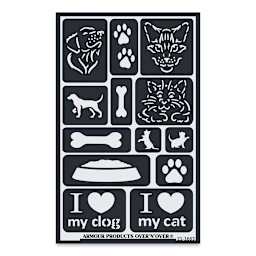 Armour Over ‘N’ Over Glass Etching Stencil - Paws
