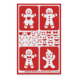 Armour Over ‘N’ Over Glass Etching Stencil - Gingerbread Folks