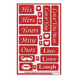 Armour Over ‘N’ Over Glass Etching Stencil - His Hers