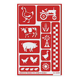 Armour Over ‘N’ Over Glass Etching Stencil - Farm Friends