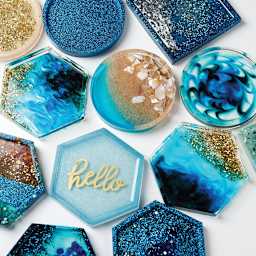 Mod Podge Resin Mold Set (finished coasters in all three shapes)