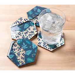Mod Podge Resin Pouring Coasters - Set of 5 (finished coasters in shades of blue)