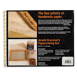 Arnold Grummer’s Dip into Papermaking Set, back of packaging