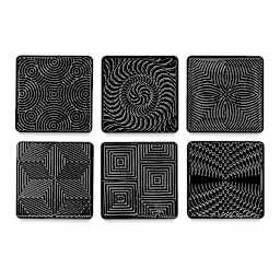 Cedar Canyon Rubbing Plates - Front view of 6 Op Art design plates