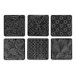 Cedar Canyon Rubbing Plates - Front view of 6 Curves design plates