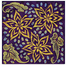 Cedar Canyon Rubbing Plates - Finished art using 1 Floral Fantasy design