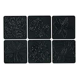 Cedar Canyon Rubbing Plates - Front view of 6 Garden Flowers design plates