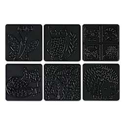 Cedar Canyon Rubbing Plates - Front view of 6 Forest and Friends design plates