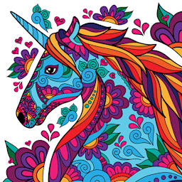 Royal & Langnickel Canvas Art Painting Kits - Completed Unicorn painting example