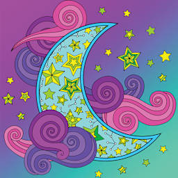 Royal & Langnickel Canvas Art Painting Kits - Completed Moon painting example
