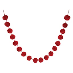 Darice Pom Pom Garland - Red, 6 ft
