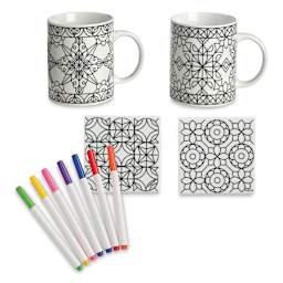 Hearthsong Color Mugs and Coasters Set