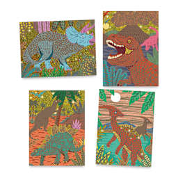 Djeco Petit Gift Scratch Board Kit - Dinosaurs (Scratch board designs)