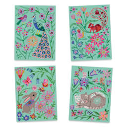 Djeco Petit Gift Scratch Board Kit - Encounters finished scatch boards