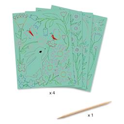 Djeco Petit Gift Scratch Board Kit - Encounters contents