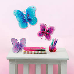 Creativity for Kids Beautiful Butterflies Kit - Three butterfiles hanging on wall