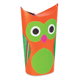 Roylco Tube Craft Set - Completed Decorated Owl Tube at angle