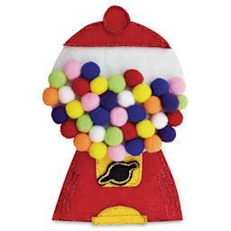 Peel & Stick Pom Pons - Felt Gumball machine with Pom Pon Gumballs

