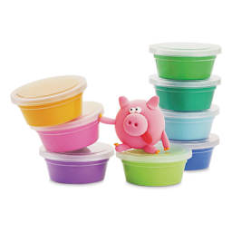 Fat Brain Toys Hey Clay Kit - Animals - contents and finished example