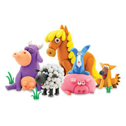 Fat Brain Toys Hey Clay Kit - Animals  - finished examples