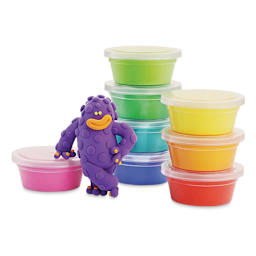 Fat Brain Toys Hey Clay Kit - Monsters - contents and finished example