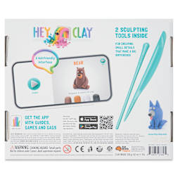 Fat Brain Toys Hey Clay Kit - Forest Animals, back of the packaging