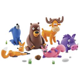 Fat Brain Toys Hey Clay Kit - Forest Animals - finished examples