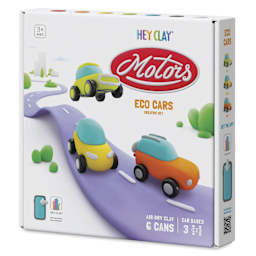Fat Brain Toys Hey Clay Kit - Eco Cars - front of packaging
