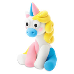 Fat Brain Toys Hey Clay Kit - Rainbow Unicorns finished white unicorn project example