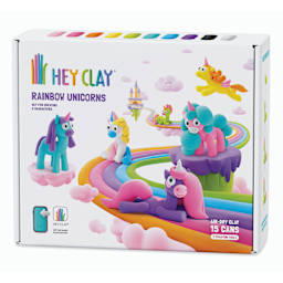 Fat Brain Toys Hey Clay Kit - Rainbow Unicorns front of packaging