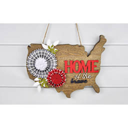 Hampton Art Unfinished Wood USA Map