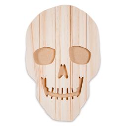 Unfinished Wood Carved Skeleton Face