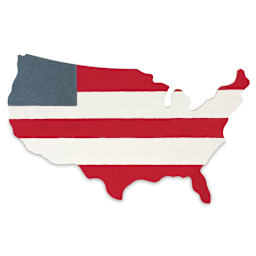 Walnut Hollow Birch Wood Shapes - Wooden shape of United States painted with Flag colors