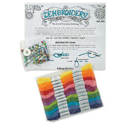Design Works Zenbroidery Floss Trim Pack - Brights, Pkg of 12, contents laid out