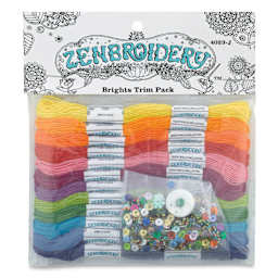 Design Works Zenbroidery Floss Trim Pack - Brights, Pkg of 12, front of the packaging